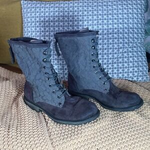 ROXY Concord Lace-Up Combat Boots Gray‎ | Women's 8